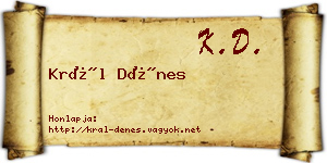 Král Dénes névjegykártya